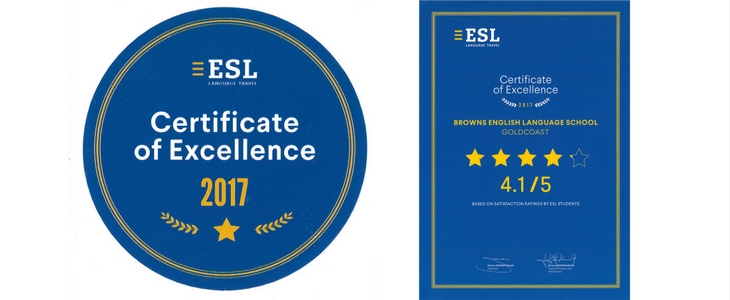 ESL Certificate of Excellence 2017